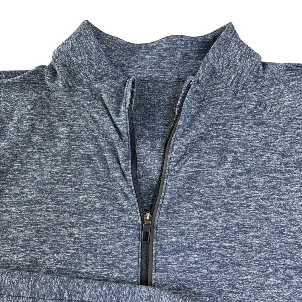 Lululemon Metal‎ Vent Tech 1/4 Zip Men L Blue Pullover Stretch Activewear Sporty